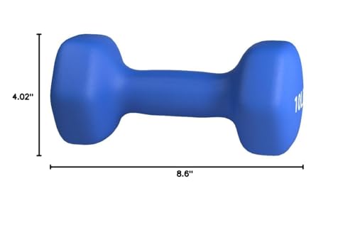 Amazon Basics Neoprene Dumbbell Hand Weights for Workout and Strength Training, Hexagon Shape, 10 Pound, Pair, Navy Blue