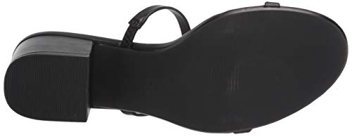 Amazon Essentials Women's Thin Two Strap Heeled Slide, Black, 12