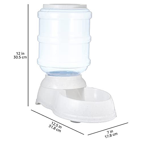 Amazon Basics Gravity Pet Food Feeder for Dogs and Cats, Easy to Clean, Easy to Fill, Removable Lid, 6-Pound Capacity, Small, Gray