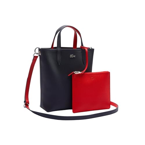 Lacoste Womens Anna Vertical Tote Bag, Forest Green/Navy Blue/Aconit/White, One Size