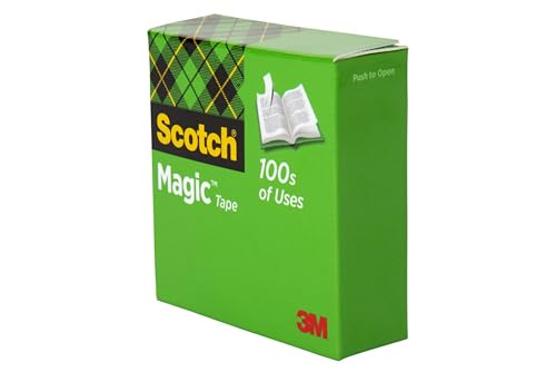 Scotch Magic Tape Desktop Dispenser, 6 Rolls of 3/4" x 1000" Each Plus 1 Desktop Tape Dispenser, Great for Repair, Wrapping and Office Applications