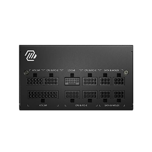 MSI MAG A850GL PCIE5, Fully Modular Compact Gaming 850W Power Supply, 80+ Gold, ATX 3.1 & PCIe 5.1 Ready, Native Dual-Color 12V-2x6 Cable, 10 Year Warranty