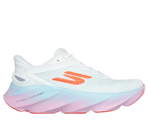 Skechers Women's Aero Burst Hands Free Slip-Ins Running Shoe, White/Multi, 11