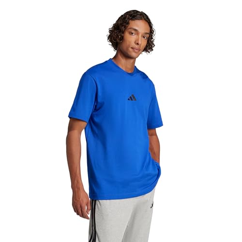 Adidas Men's Essentials Small Logo Sportswear T-Shirt, Team Royal Blue/Black, X-Large