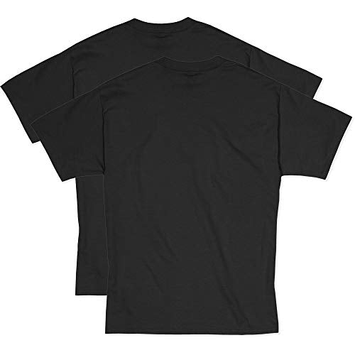Hanes Size Men's Beefy Short Sleeve Tee Value Pack (2-Pack), Black, 4X-Large/Tall