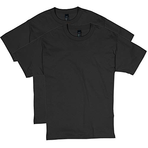 Hanes Size Men's Beefy Short Sleeve Tee Value Pack (2-Pack), Black, 4X-Large/Tall