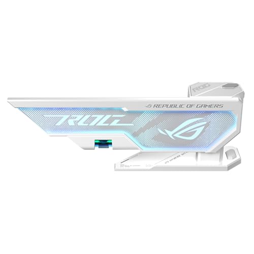 ASUS ROG Herculx Graphics Card Holder White Edition (Tool-Free Design, Included Spirit Level, Solid zinc Alloy, 72-128mm, Aura Sync)
