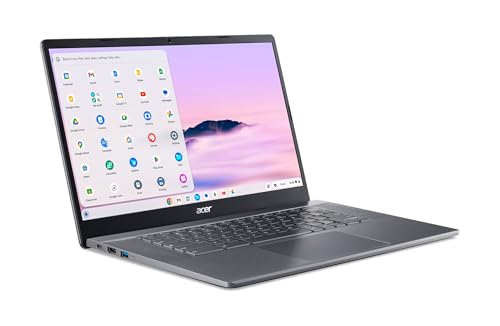 acer Chromebook Plus 515 Laptop with Google AI – 15.6" Full HD 1920 x 1080 IPS Touch Display | Intel Core i3-1305U | 8GB LPDDR5X | 256GB SSD | Wi-Fi 6E | FHD Camera | Chrome OS | CB515-2HT-33M4