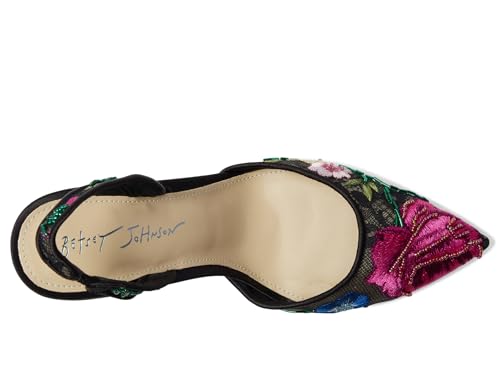Betsey Johnson Women's April Pump, Black Multi Floral, 10