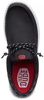 HEYDUDE Wally Funk Jersey Jacquard Black/Multi 11, Men’s Shoes, Slip-on Loafers, Comfortable & Light-Weight
