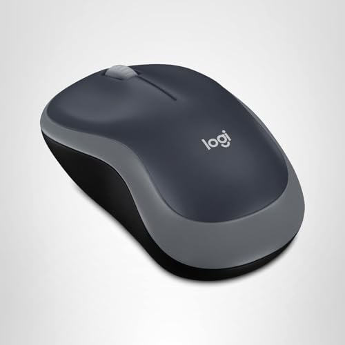 Logitech M185 Wireless Mouse, 2.4GHz with USB Mini Receiver, 12-Month Battery Life, 1000 DPI Optical Tracking, Ambidextrous PC/Mac/Laptop - Swift Grey