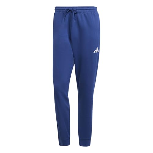 Adidas Mens Essentials Feel Cozy Fleece Sportswear Pants, Dark Blue/White, X-Large