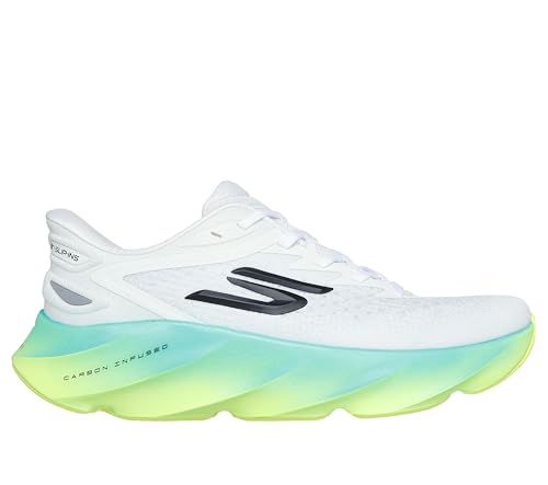 Skechers Men's Aero Burst Hands Free Slip-Ins Running Shoe, White/Multi, 8