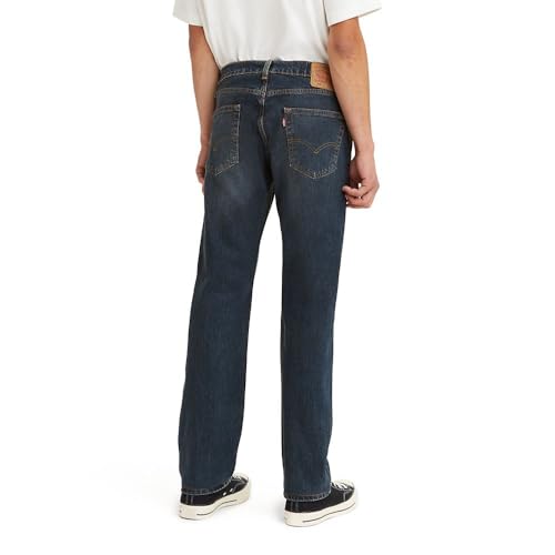 Levi's Men's 505 Regular Fit Jeans (Also Available in Big & Tall), Dark Stonewash, 33W x 34L