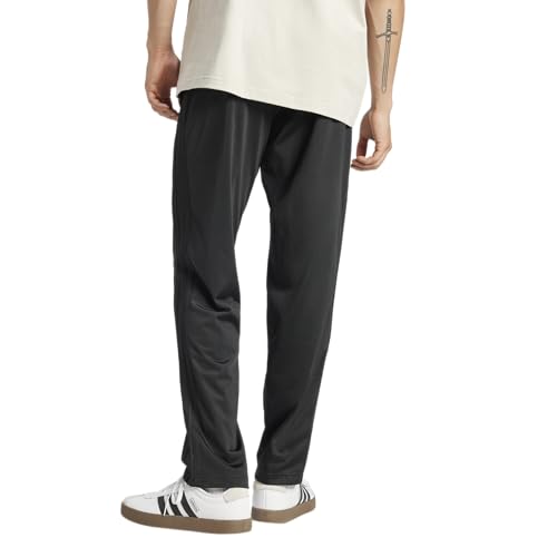 Adidas Mens 3-Stripes Tricot Regular Fit Open Hem Sportswear Track Pants, Black/Black, Large
