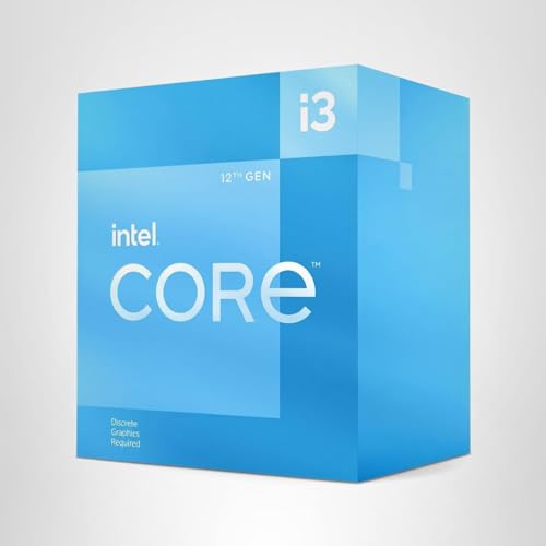 Intel® Core™ 12th Gen i3-12100F desktop processor, featuring PCIe Gen 5.0 & 4.0 support, DDR5 and DDR4 support. Discrete graphics required.