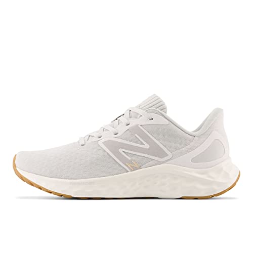 New Balance Women's Fresh Foam Arishi V4 Running Shoe, Summer Fog/Nimbus Cloud/Light Gold Metallic, 8