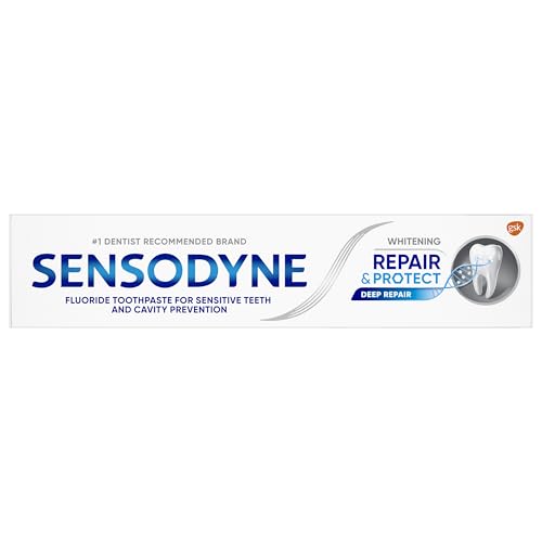 Sensodyne Repair and Protect Whitening Toothpaste, Toothpaste for Sensitive Teeth and Cavity Prevention, 3.4 oz (Pack of 2)