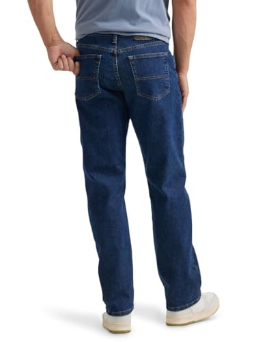 Wrangler Authentics Men's Comfort Flex Waist Relaxed Fit Jean, Dark Stonewash, 42W x 30L