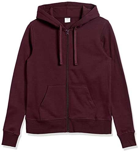 Amazon Essentials Women's Fleece Full-Zip Hoodie (Available in Plus Size), Burgundy, X-Large