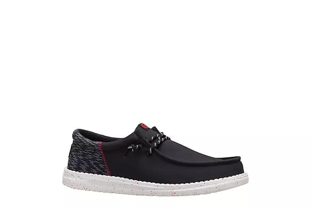 HEYDUDE Wally Funk Jersey Jacquard Black/Multi 11, Men’s Shoes, Slip-on Loafers, Comfortable & Light-Weight