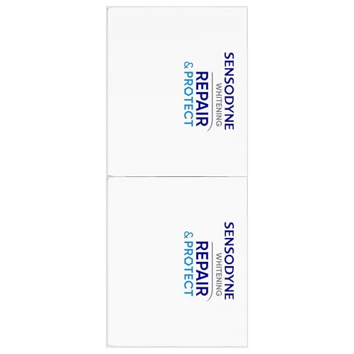 Sensodyne Repair and Protect Whitening Toothpaste, Toothpaste for Sensitive Teeth and Cavity Prevention, 3.4 oz (Pack of 2)