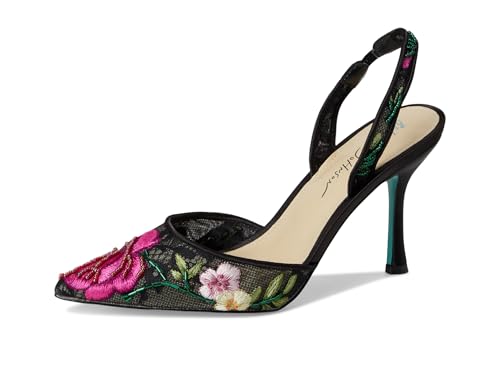 Betsey Johnson Women's April Pump, Black Multi Floral, 10