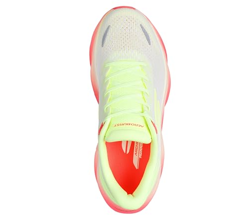 Skechers Women's Aero Burst Running Shoe, White/Yellow, 9