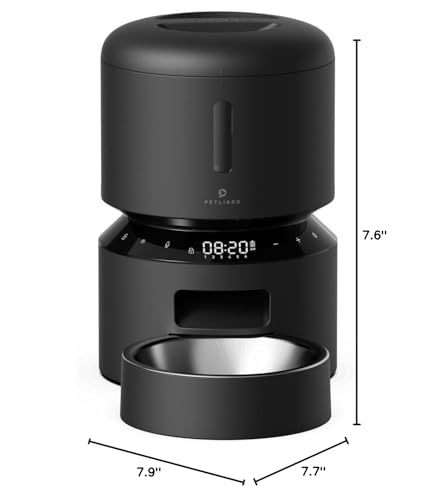 PETLIBRO Automatic Cat Feeder – 3L Programmable Pet Food Dispenser with Airtight Storage, Timed Portion Control, Voice Meal Call & Dual Power Supply, Clog-Free Healthy Feeding for Cats & Small Dogs