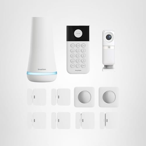 SimpliSafe 11 Piece Wireless Home Security System Gen 3 with Wireless Indoor HD Camera - Optional 24/7 Professional Monitoring - No Contract - Compatible with Alexa and Google Assistant,White