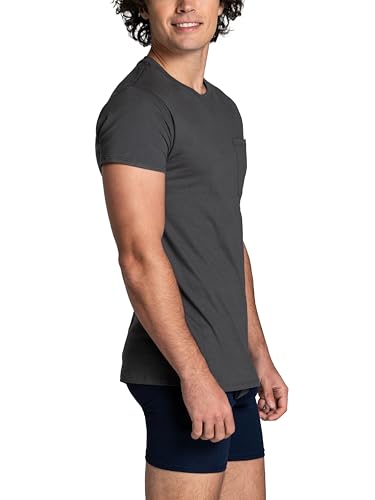 Fruit of the Loom Men's Pocket T-Shirt Multipack, (Pack of 6) - Assorted Colors, Large