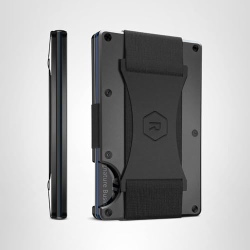 Ridge Wallet for Men - Slim Minimalist Compact Wallet and Card Holder, RFID Protected Front Pocket Wallets for Men with Integrated Cash Strap (Gunmetal)