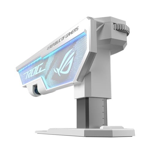 ASUS ROG Herculx Graphics Card Holder White Edition (Tool-Free Design, Included Spirit Level, Solid zinc Alloy, 72-128mm, Aura Sync)