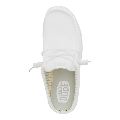 HEYDUDE Wally Slip Stretch Sox, Mens Shoes, Men's Slip-on Loafers, Comfortable & Light-Weight White