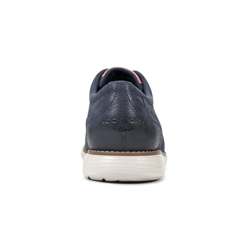 Rockport Men's Garett Plain Toe Oxford, Dark Blue Leather, 9 Medium