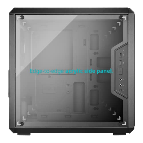 Cooler Master MasterBox Q300L Micro-ATX PC Case – Compact mATX Computer Case with Magnetic Dust Filters, Modular Adjustable I/O Panel, Perforated Airflow Design, 1 x 120mm Pre-Installed Fan, Black