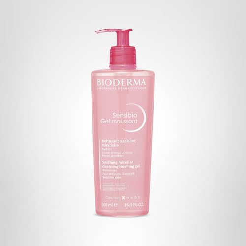 Bioderma Sensibio Foaming Gel Gentle Face Cleanser, Cleansing and Makeup Removing Refreshing Feeling for Sensitive Skin, Unscented, 16.9 Fl Oz