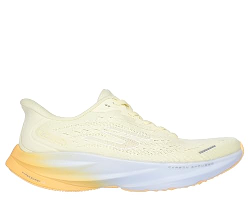 Skechers Women's Aero Spark Hands Free Slip-Ins Running Shoe, Yellow/Blue, 8.5