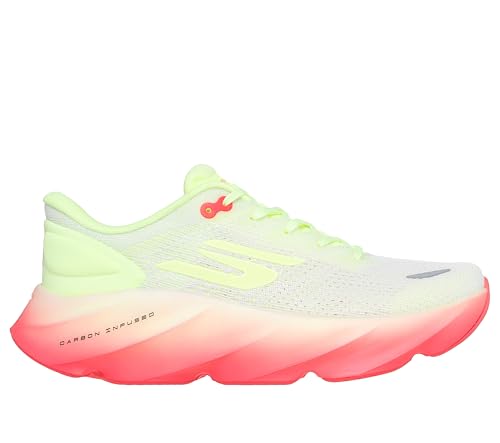 Skechers Women's Aero Burst Running Shoe, White/Yellow, 9