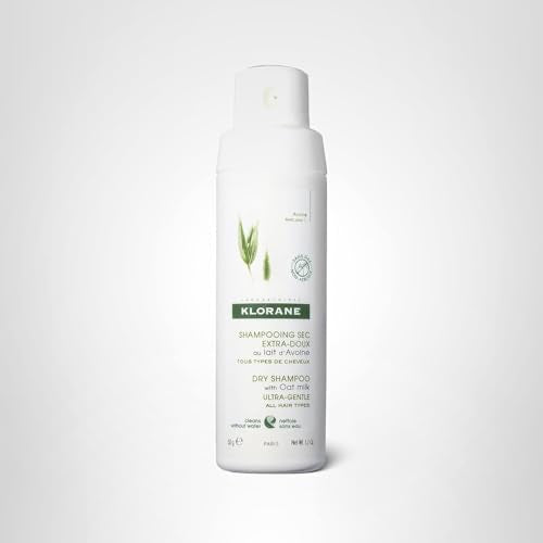 Klorane Dry Shampoo with Oat Milk - Eco-Friendly Non-Aerosol Formula - Vegan & Dermatologist Tested - Ultra-Gentle Powder Formula with Plant-Based Ingredients - Fully Recyclable Bottle - 1.7 oz.