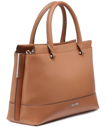 Calvin Klein Bianca Triple Compartment Satchel, Caramel, One Size