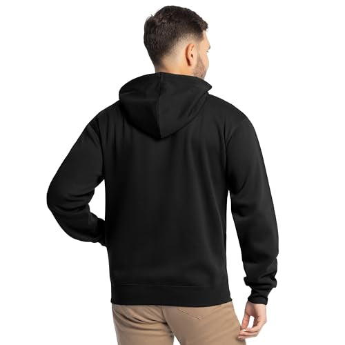 Fruit Of The Loom Unisex Adult Eversoft Fleece Hoodies, Pullover & Full Zip, Moisture Wicking Breathable, Sizes S-4x Shirt, Black, Small US