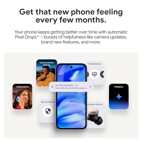 Google Pixel 9a with Gemini - Unlocked Android Smartphone with Incredible Camera and AI Photo Editing, All-Day Battery, and Powerful Security - Porcelain - 128 GB