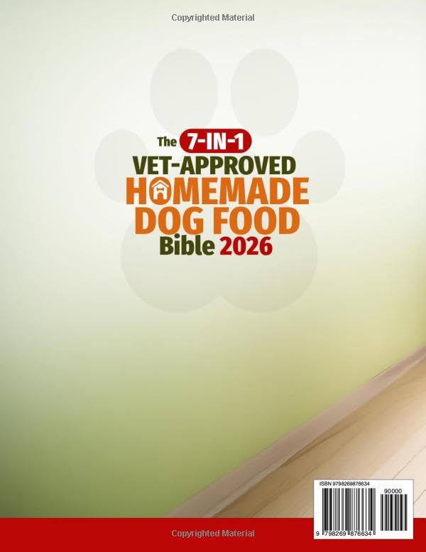 The 7-in-1 Vet-Approved Homemade Dog Food Bible: Easy, Allergy-Friendly Recipes to Boost Immunity, Support Weight, Relieve Arthritis, Protect Kidneys and Help Dogs of All Ages Thrive