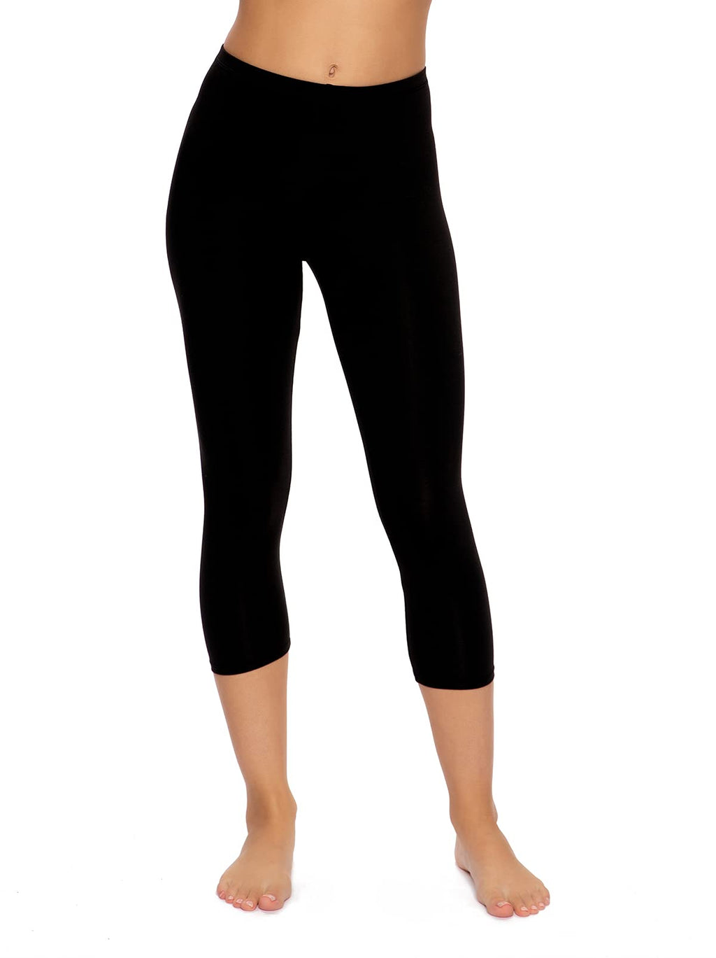 Felina Women's Cotton Modal Capri Leggings - Super Soft, Lightweight, Breathable for Fitness, Yoga, and Everyday Wear Black