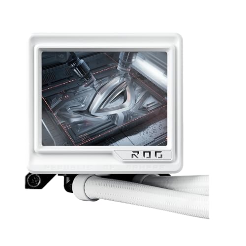 ASUS ROG RYUJIN III 360 ARGB EXTREME White Edition all-in-one AIO CPU liquid cooler, AMD Ryzen 9000 & Intel® Core™ Ultra Ready, Asetek Gen8 V2 pump;high airflow static pressure magnetic fans; 3.5" LCD