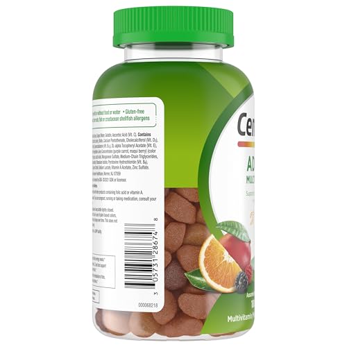 Centrum MultiGummies Gummy Multivitamin for Adults, Multivitamin/Multimineral Supplement with Vitamins D, B and E, Assorted Fruit Flavor - 18 Count