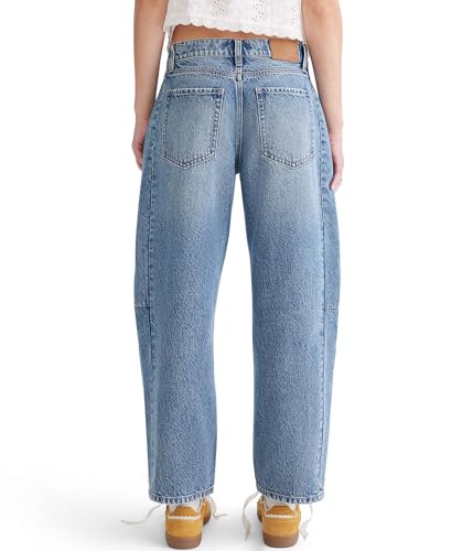 Mid-Rise Barrel Leg Jean, Medium WASH, 2