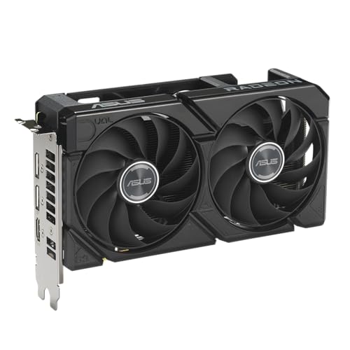ASUS Dual Radeon™ RX 9060 XT 16GB GDDR6 Graphics Card (PCIe 5.0, HDMI 2.1b, DisplayPort 2.1a, 2.5-Slot Design, Axial-tech Fan Design, 0dB Technology, and More)