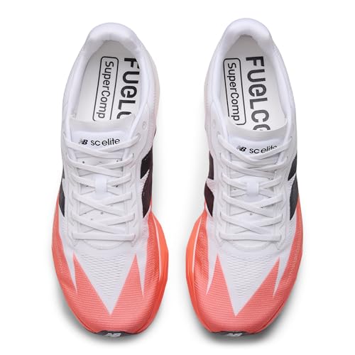 New Balance Men's FuelCell SuperComp Elite V5 Running Shoe, Urgent Red/White/Black, 12 M